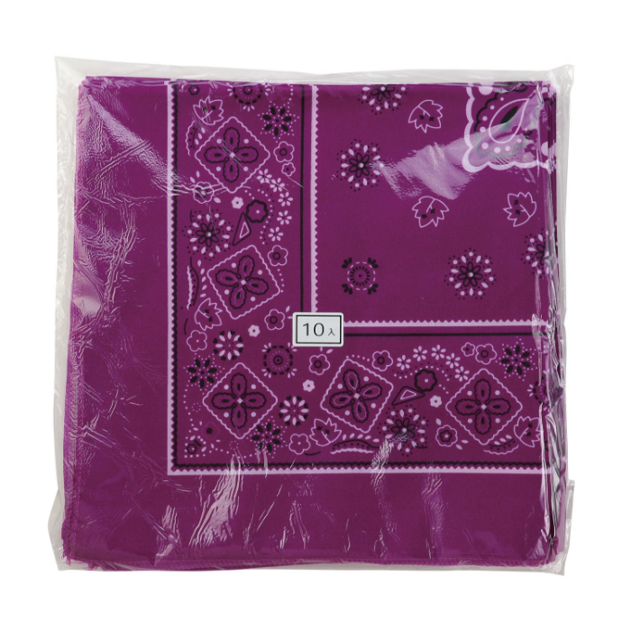 バンダナ 紫 18175(10枚)