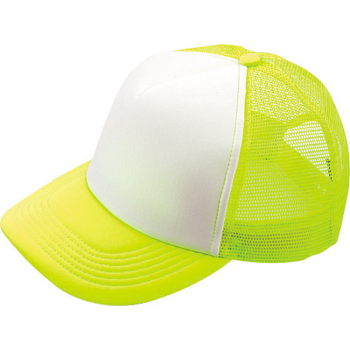 イベントメッシュキャップ 蛍光イエロー×ホワイト 125 36519