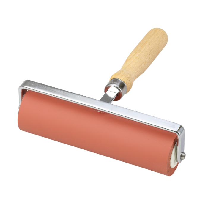 転圧ゴムローラー 赤 φ45×164mm(6インチ) 40114