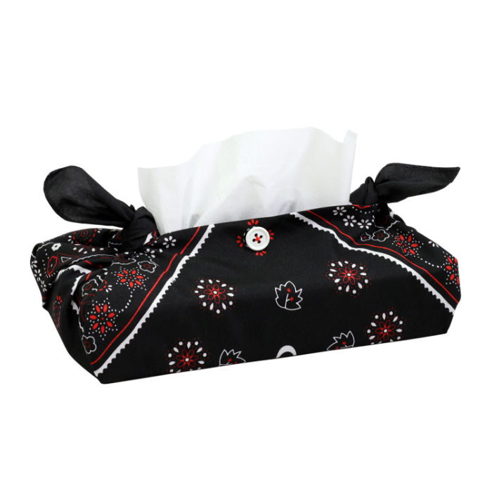 バンダナティッシュボックスカバー 黒 50936