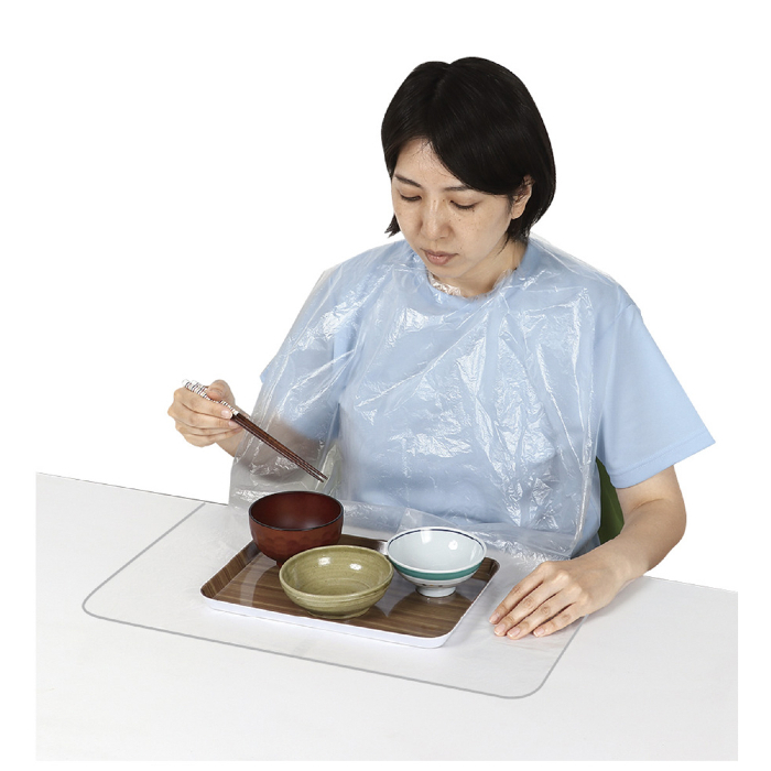 ポケット付使い捨て食事用エプロン 51958(100枚)