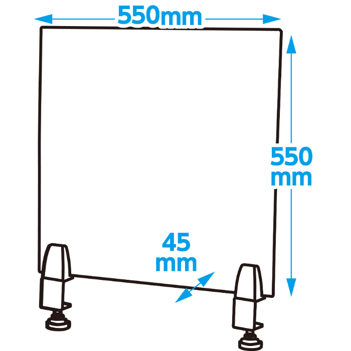 クランプ式アクリルパネルパーテーションセット 大 52416