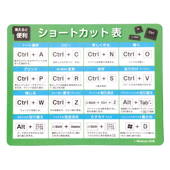 マウスパッドショートカット表付 94243