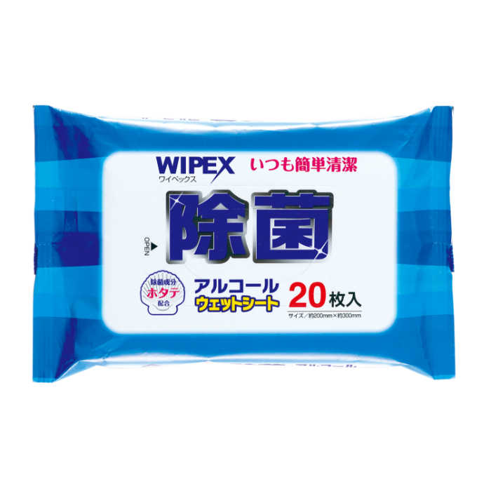 ワイペックス ホタテ除菌アルコールウェットシート 51390(20x30枚)