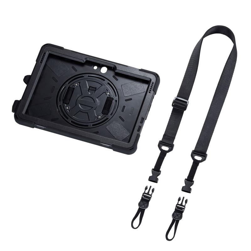 SurfaceGo2 耐衝撃ケース(ハンドル、スタンド、ショルダーベルト付き) PDA-SF7BK