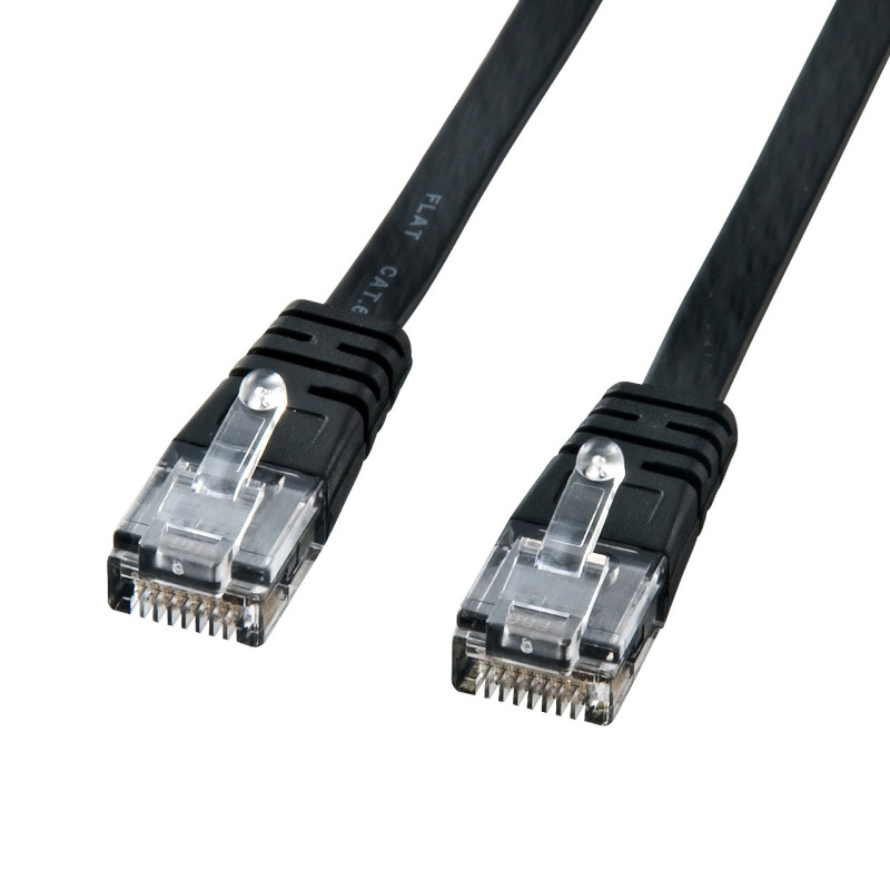 カテゴリ6フラットケーブル10m(ブラック) KB-FL6-10BKN