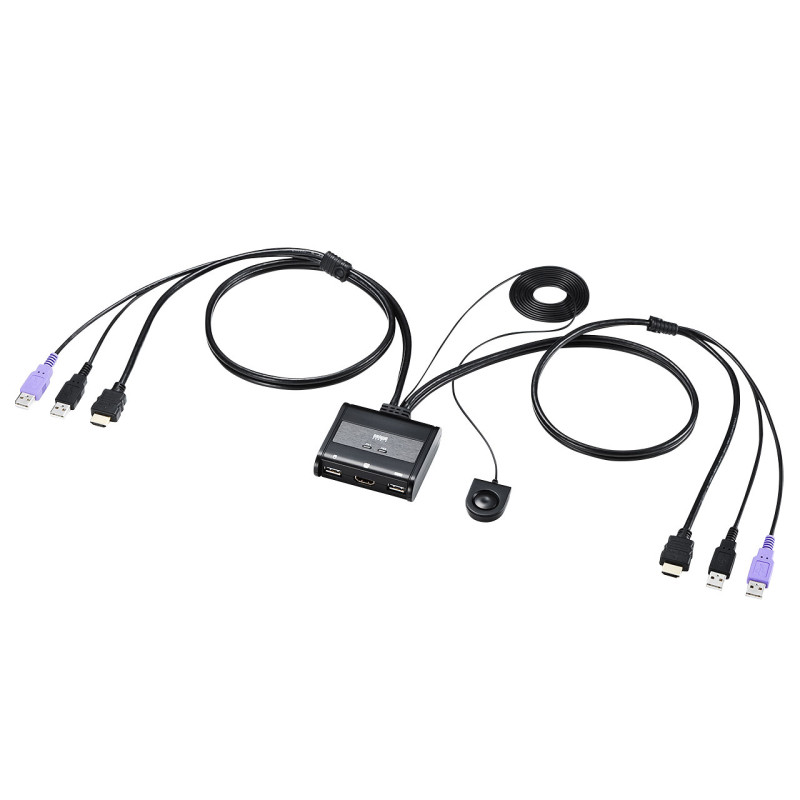 HDMI対応手元スイッチ付きパソコン自動切替器(2:1) SW-KVM2WHU