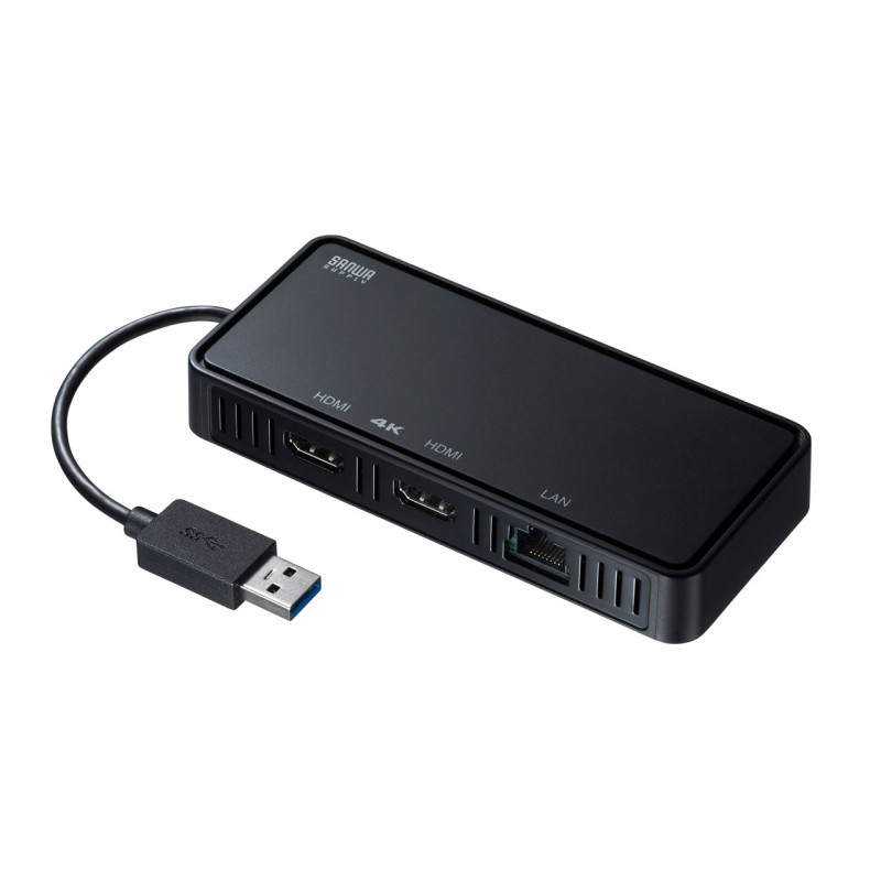4969887594117 USB3.1-HDMIディスプレイアダプタ(4K対応・ 2出力・LAN-ポート付き) USB-CVU3HD3 サンワサプライ