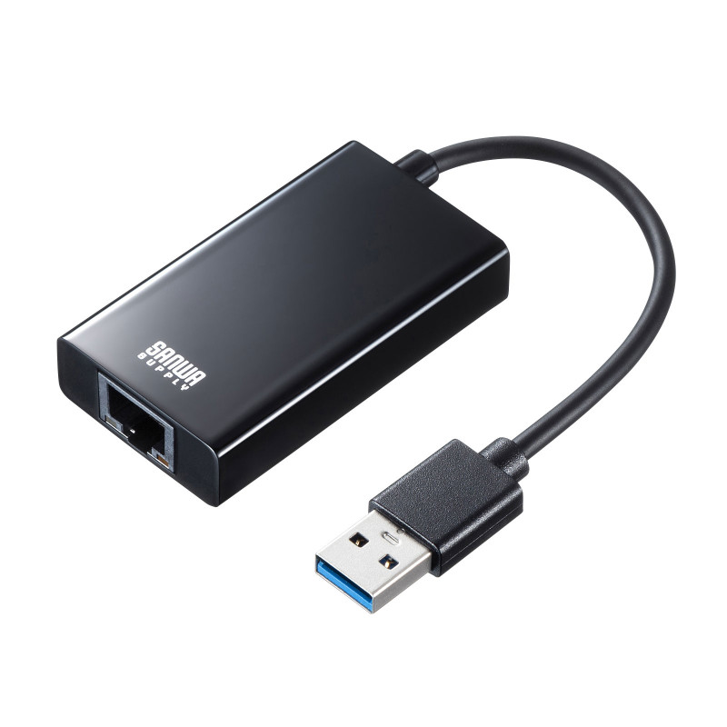 USB3.2-LAN変換アダプタ(USBハブポート付・ブラック) USB-CVLAN3BKN