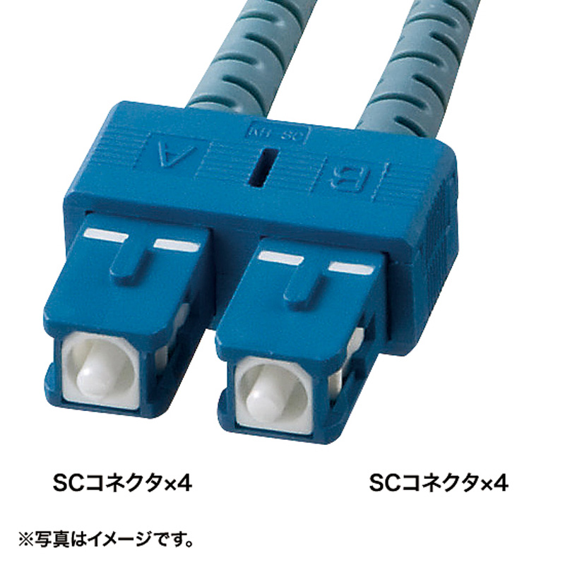 ロバスト光ファイバケーブル(シングル9μm、SC×4-SC×4、10m) HKB-SCSCRB1-10