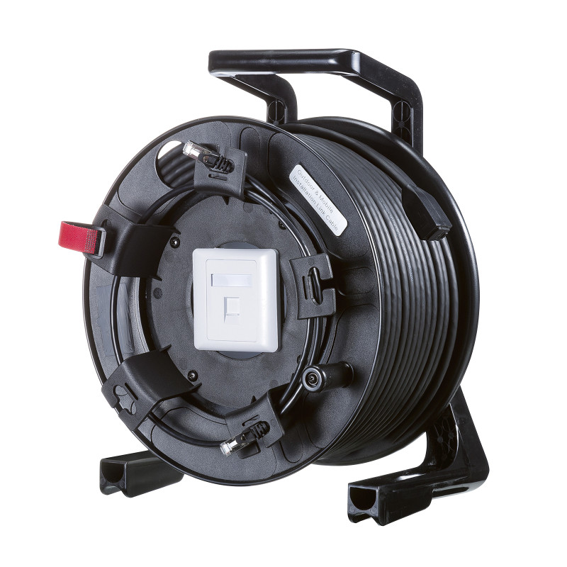 屋外用巻取り延長CAT6A LANケーブル KB-MKE21BK