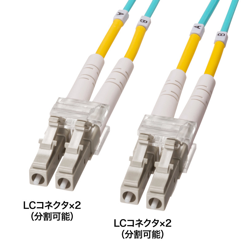 メガネ型光ファイバケーブル(マルチ50μmOM4、LC×2-LC×2、3m) HKB-OM4LCLC-03