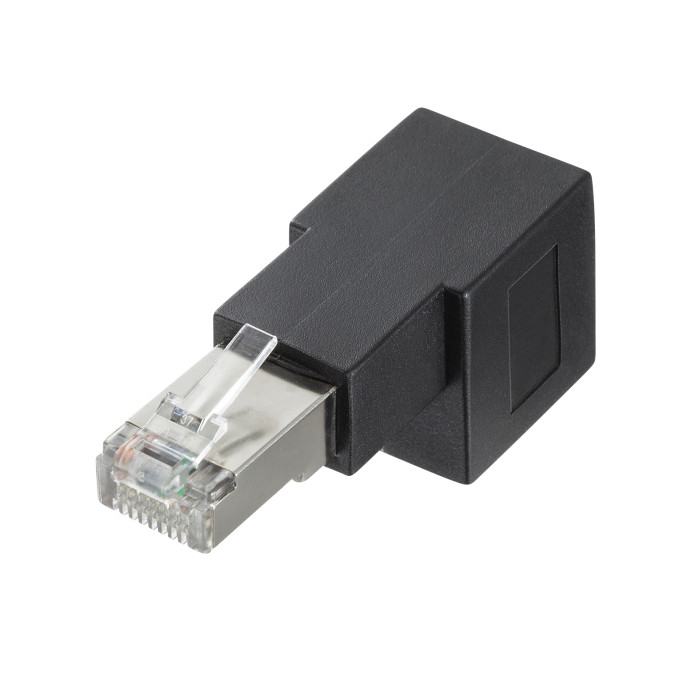 RJ-45L型変換アダプタ(下出し カテゴリ6A STP) ADT-RJ6A-LD