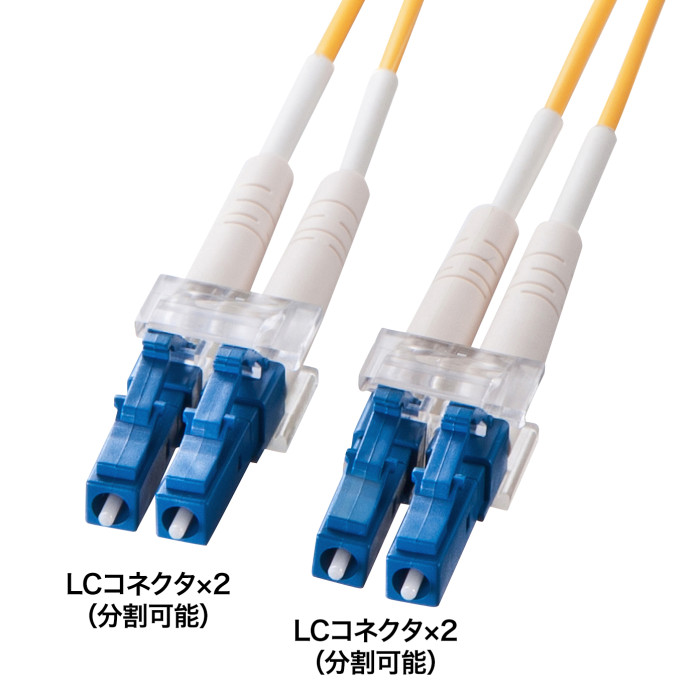 メガネ型光ファイバケーブル(シングル8.6μm、LC×2-LC×2、15m) HKB-LCLC1-15N
