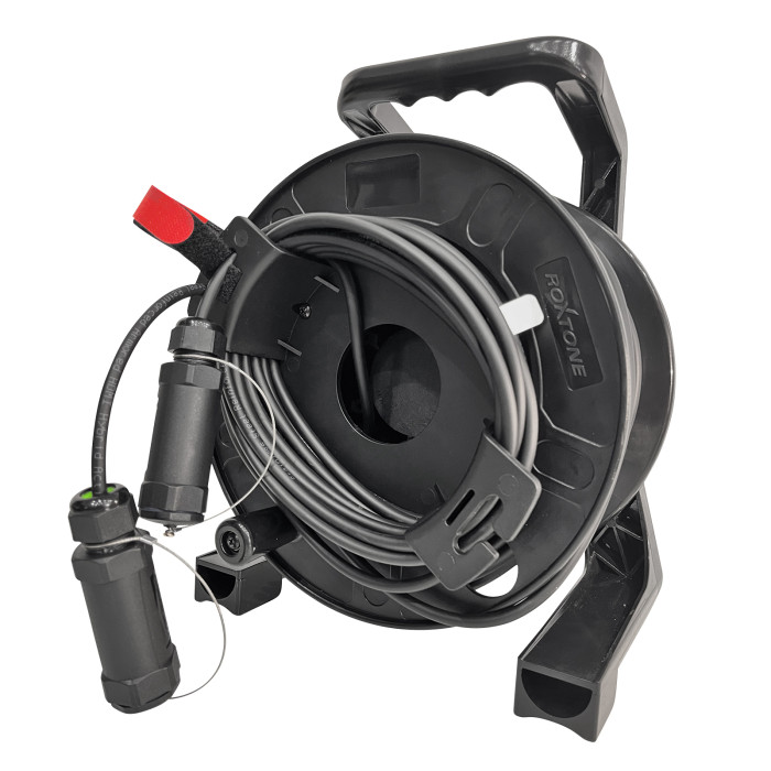 ドラム付き光ファイバHDMIケーブル (8K対応) 50m KM-HD20-UFBD50