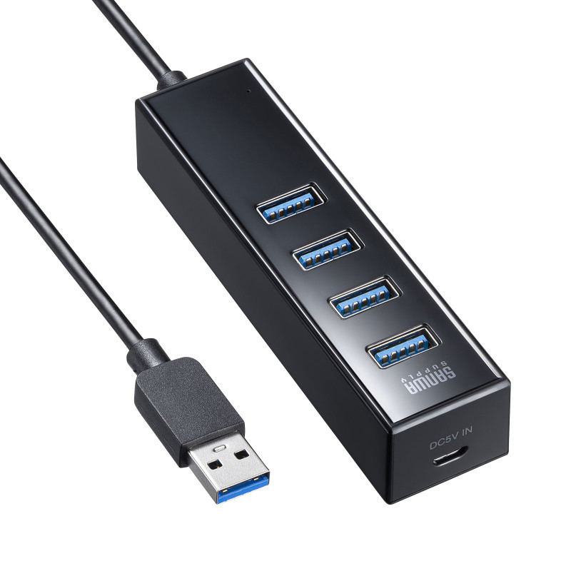 磁石付USB3.2Gen1 4ポートハブ USB-3H405BKN
