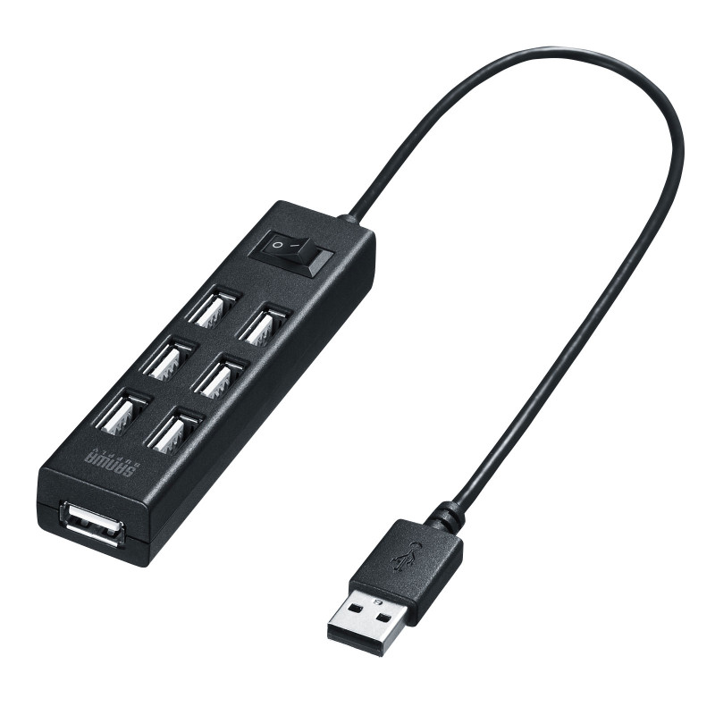 USB2.0ハブ(7ポート・ブラック) USB-2H702BKN