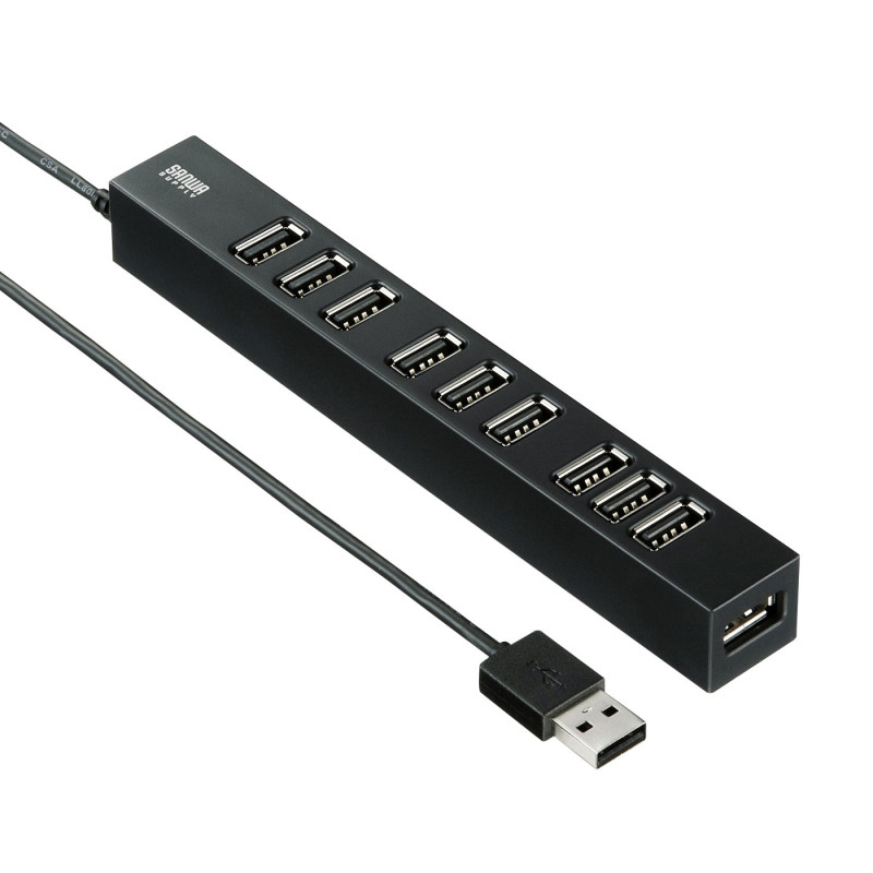 4969887782378 USB2.0ハブ(10ポート) USB-2H1001BKN サンワサプライ