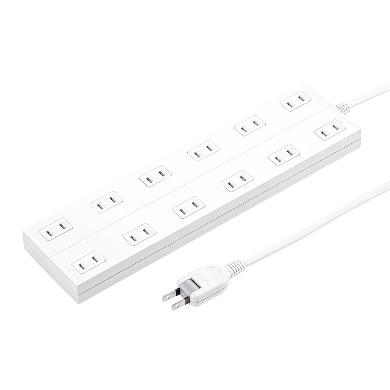 4969887828069 電源タップ 2P 12個口 ACアダプタ対応 マグネット付 TAP-2312-1W サンワサプライ