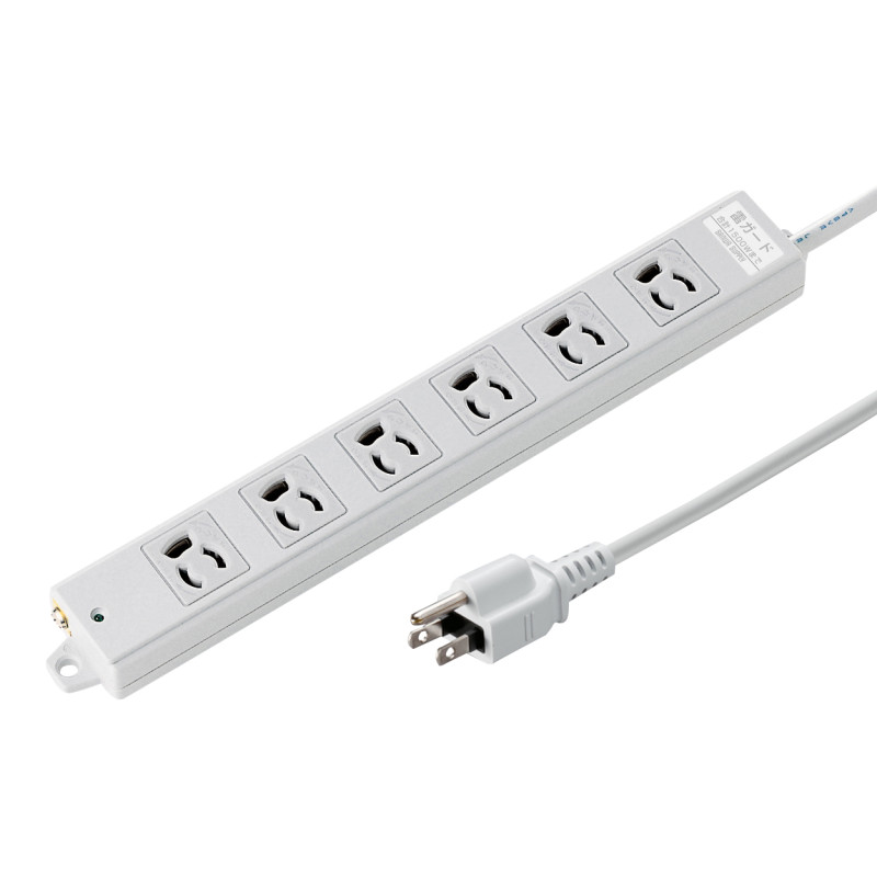 工事物件雷ガードタップ(3P抜け止め・マグネット付・6個口・3m) TAP-K6SP-3