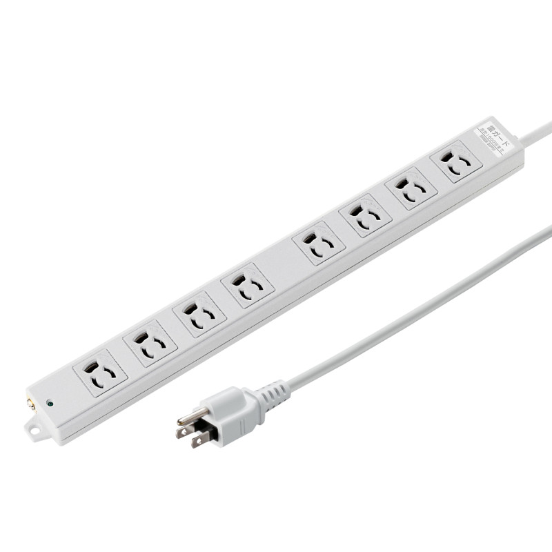 工事物件雷ガードタップ(3P抜け止め・マグネット付・8個口・3m) TAP-K8SP-3