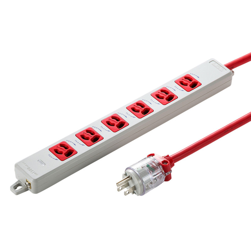 医用接地プラグ付き電源タップ TAP-HPM6-3R