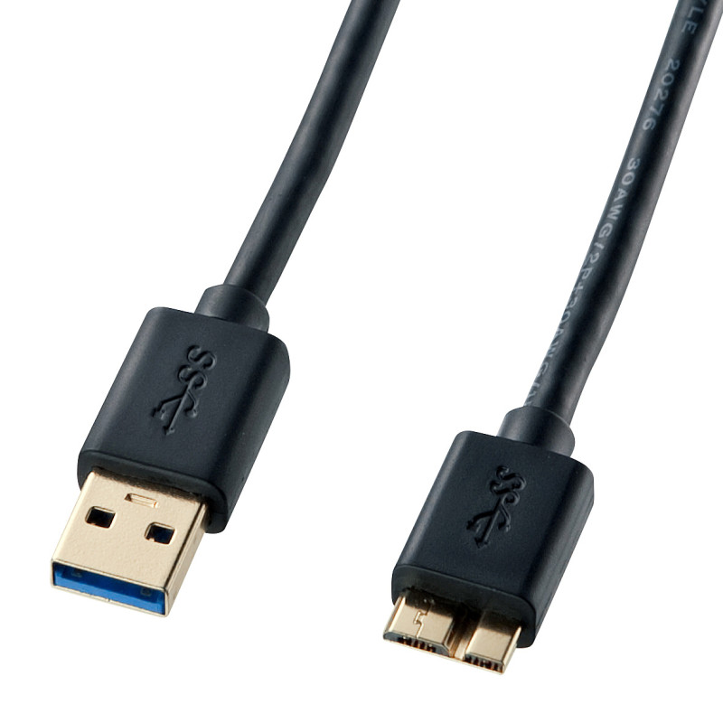 USB3.0マイクロケーブル(A-MicroB)1m KU30-AMC10BK
