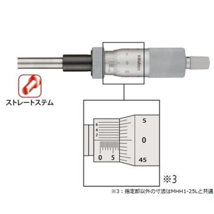 151-212 マイクロメータヘッド MHH1-25LV ミツトヨ(MITUTOYO) 印刷