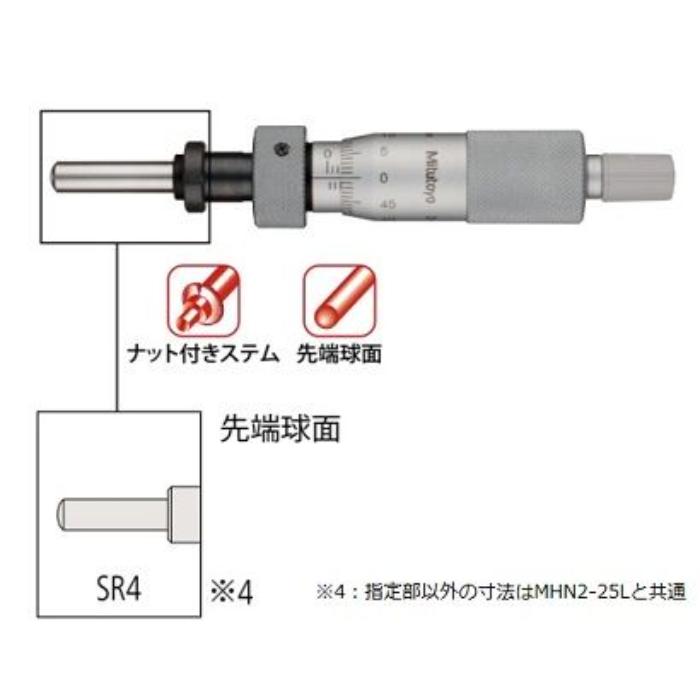 150-804 マイクロメータヘッド MHN4-25L ミツトヨ(MITUTOYO) 印刷